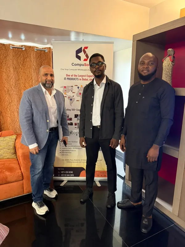 Three members of the team standing together